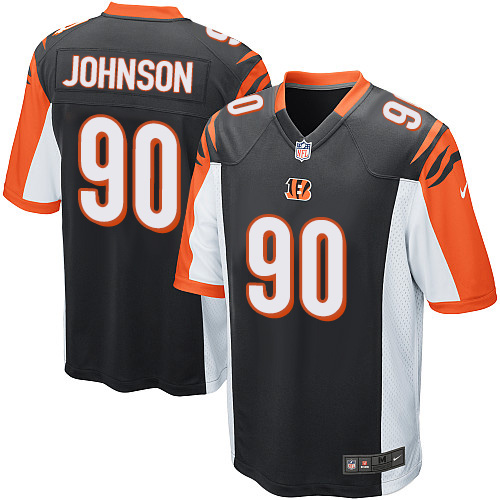 Men's Game Michael Johnson Nike Jersey Black Home - #90 NFL Cincinnati Bengals